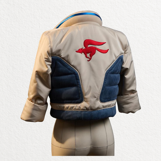 Men’s Fox Pilot Inspired Leather Cosplay Jacket with LED Collar