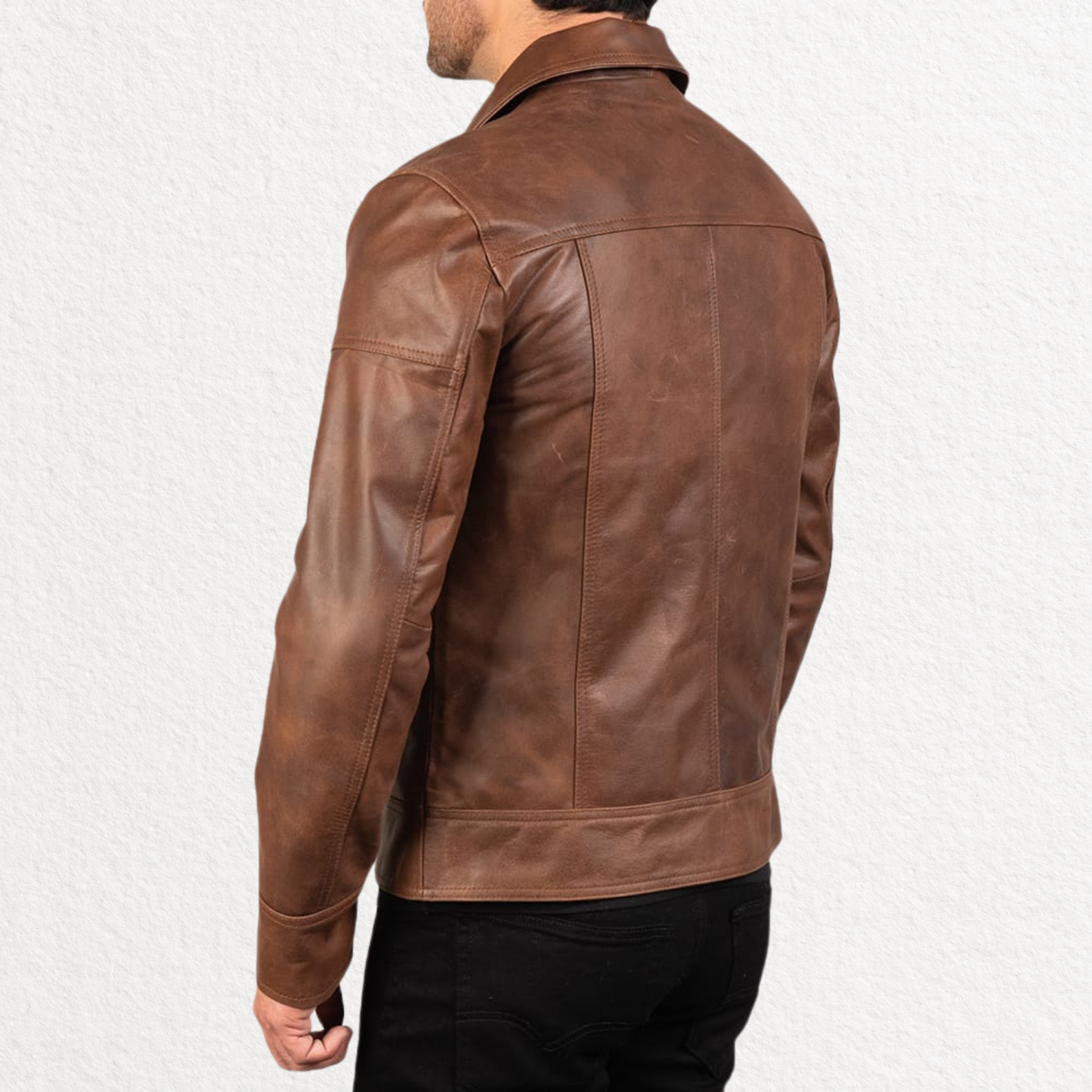 Men’s Classic Brown Real Leather Jacket