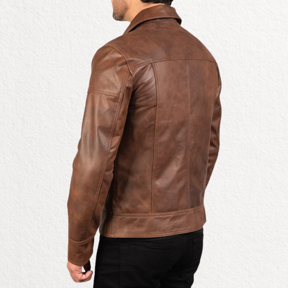 Men’s Classic Brown Real Leather Jacket