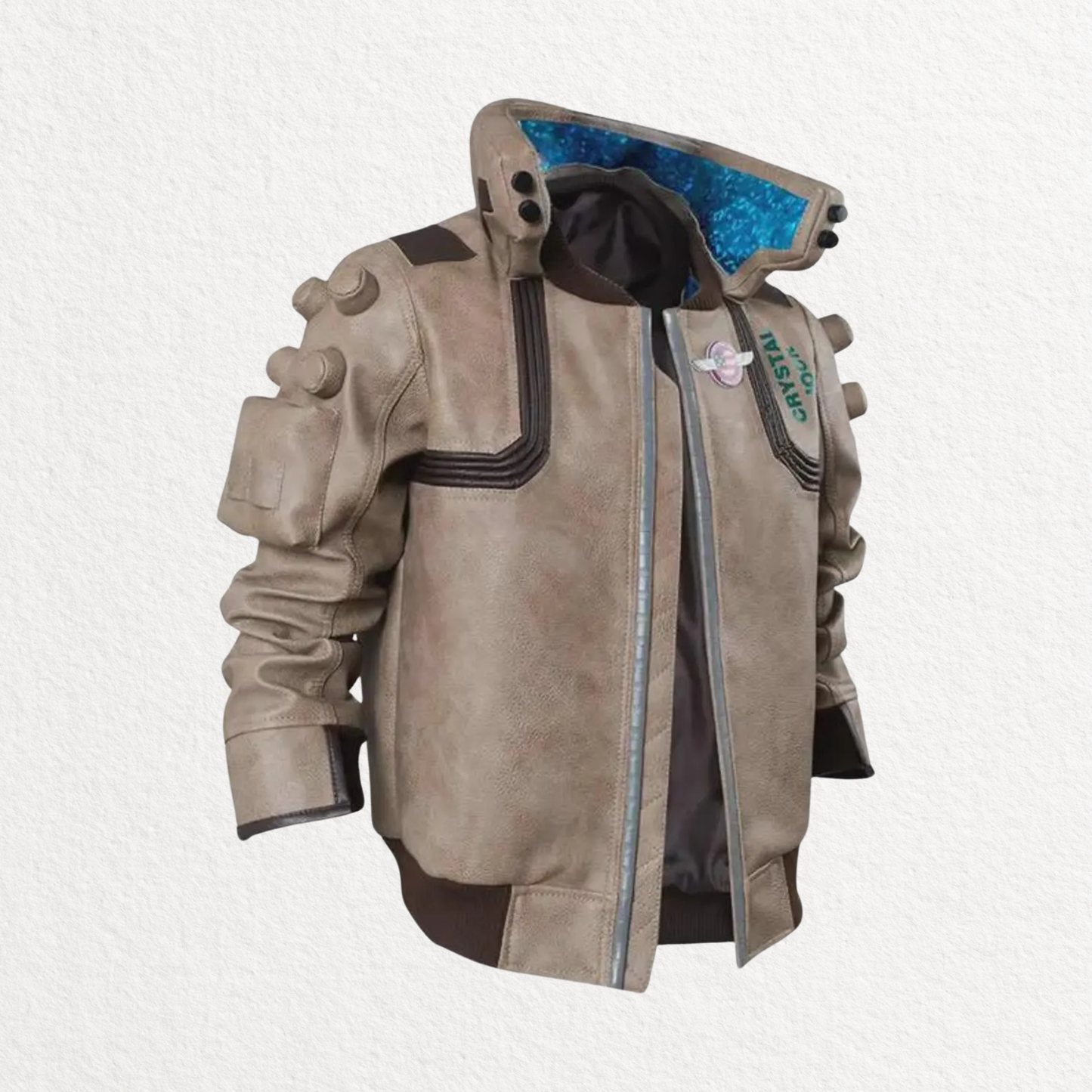 Cyberpunk-Inspired Samurai Leather Bomber Jacket