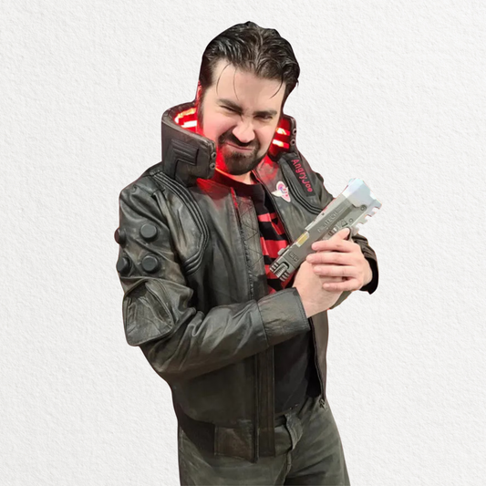Cyberpunk-Inspired LED Leather Jacket