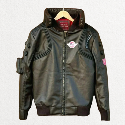Cyberpunk-Inspired LED Leather Jacket