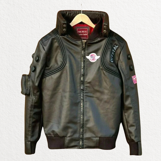 Cyberpunk-Inspired LED Leather Jacket
