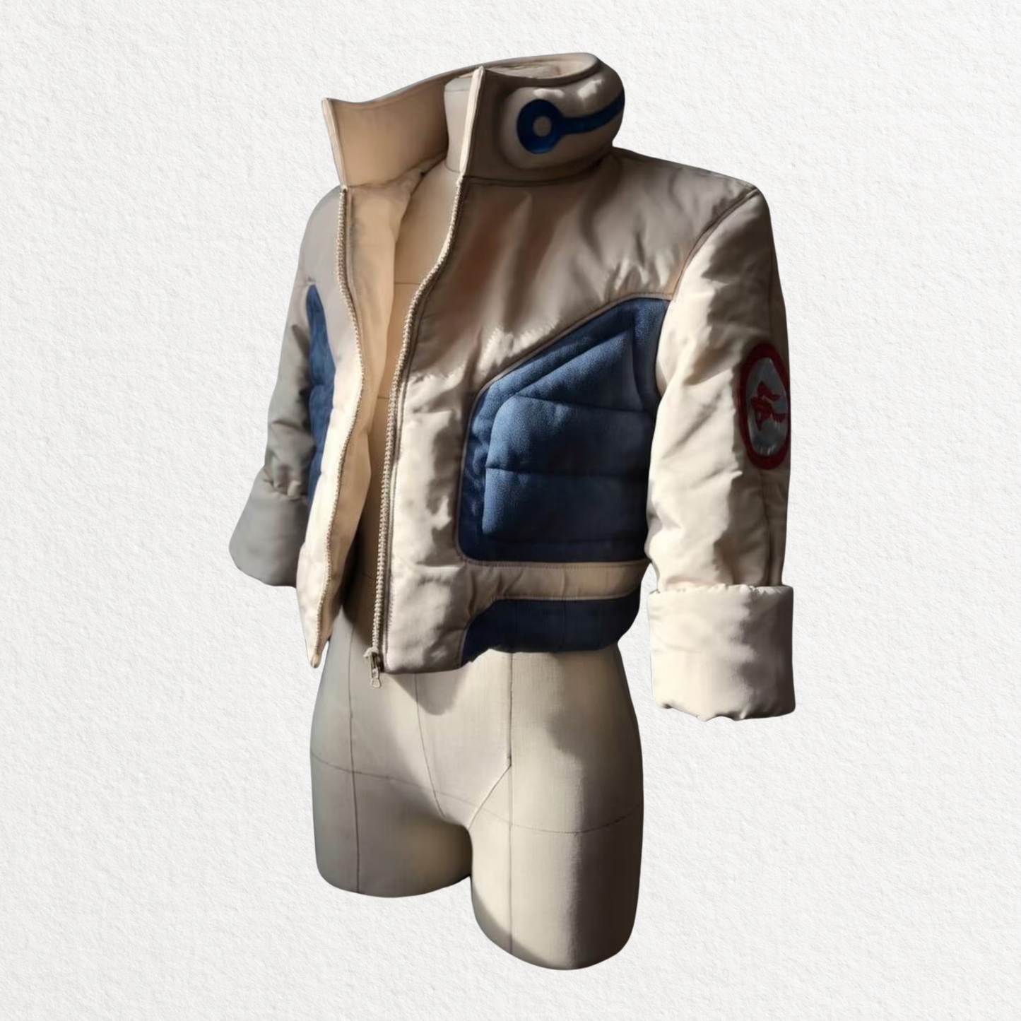 Men’s Fox Pilot Inspired Leather Cosplay Jacket with LED Collar