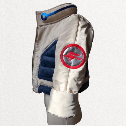 Men’s Fox Pilot Inspired Leather Cosplay Jacket with LED Collar