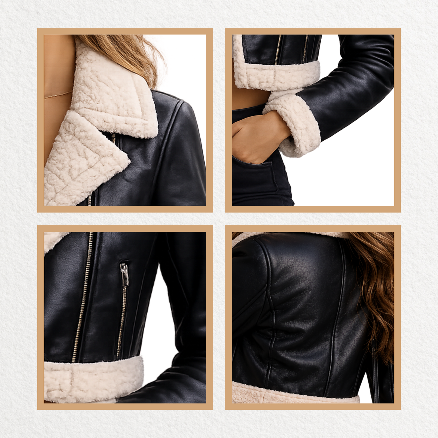 Women’s Black Shearling Leather Jacket