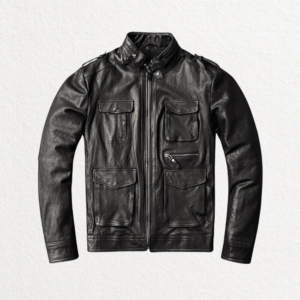 Men’s Handmade Calf Leather Biker Jacket
